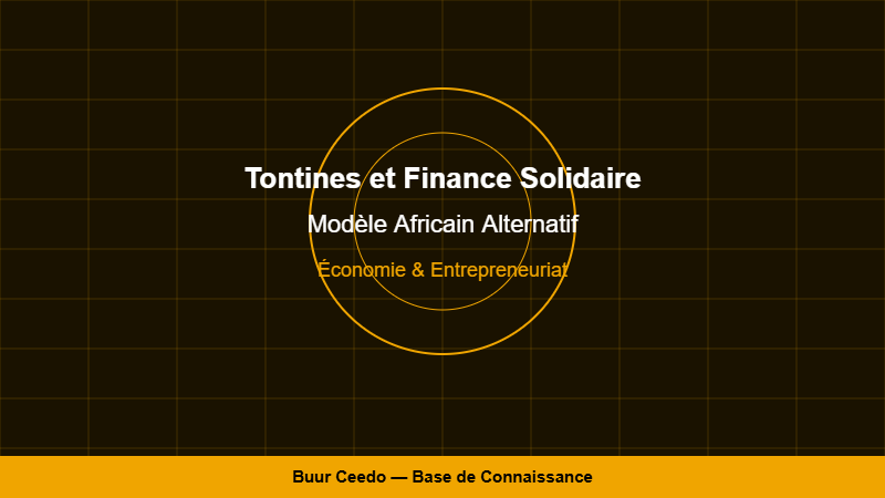 Les Tontines et la Finance Solidaire Afr
